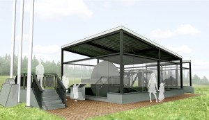 Architects rendering of a proposed pavilion to house the Mercury 7 Gondola.